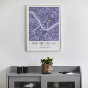 Crea la tua Mappa "Dove è iniziato tutto" con nomi e data, personalizza e regala!