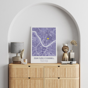 Crea la tua Mappa "Dove è iniziato tutto" con nomi e data, personalizza e regala!